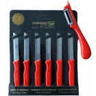 Solingen Tırtıklı Meyve Bıçağı ve Yan Soyacak Kırmızı