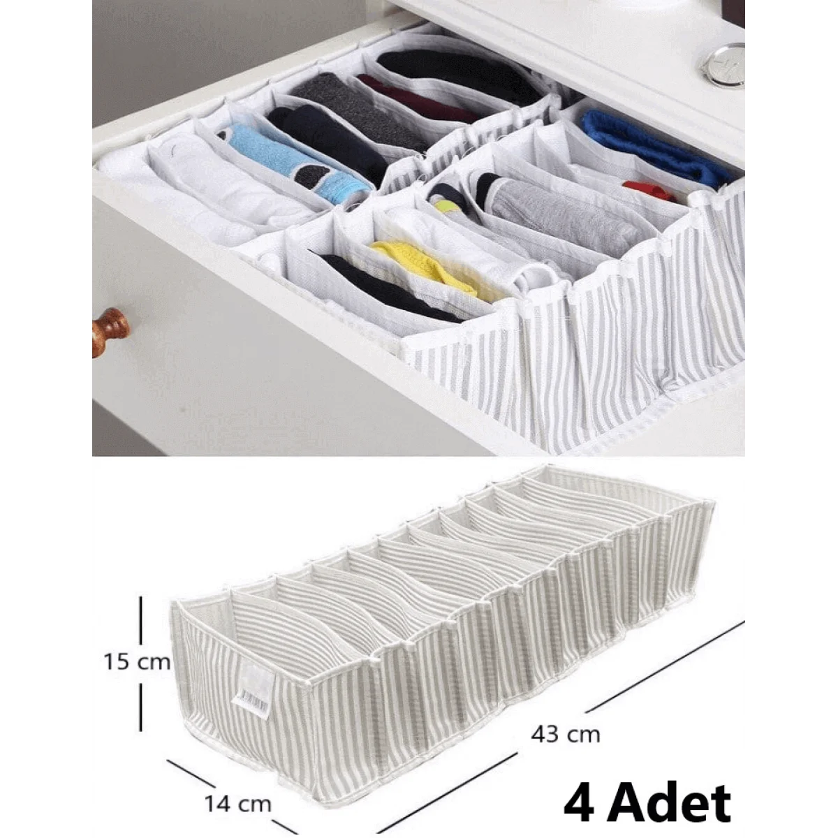 11 Gözlü Çekmece İçi Akordiyon Organizer M 4 Lü