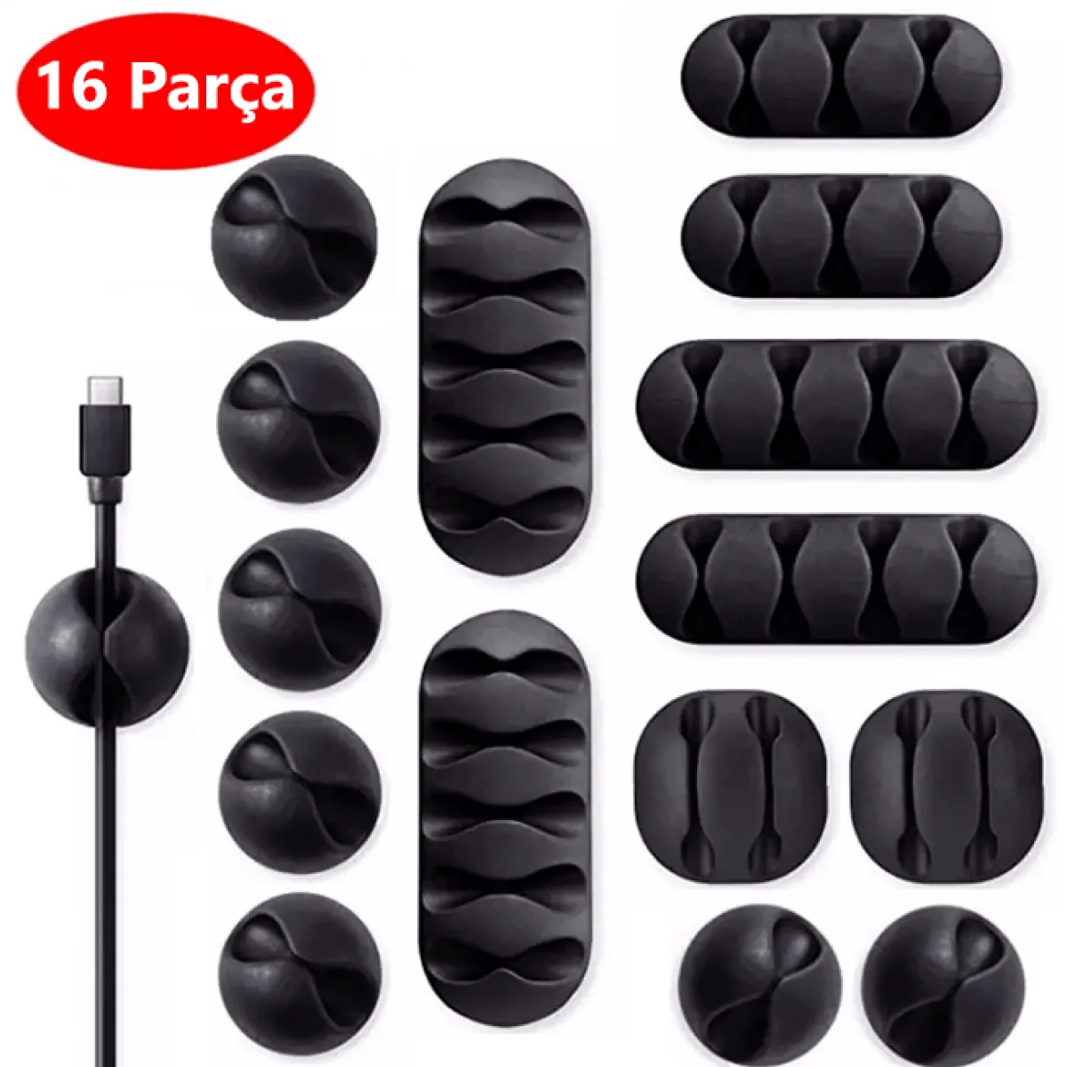 16 Parça Masa Üstü Kenarı Kablo Fiş Tutucu