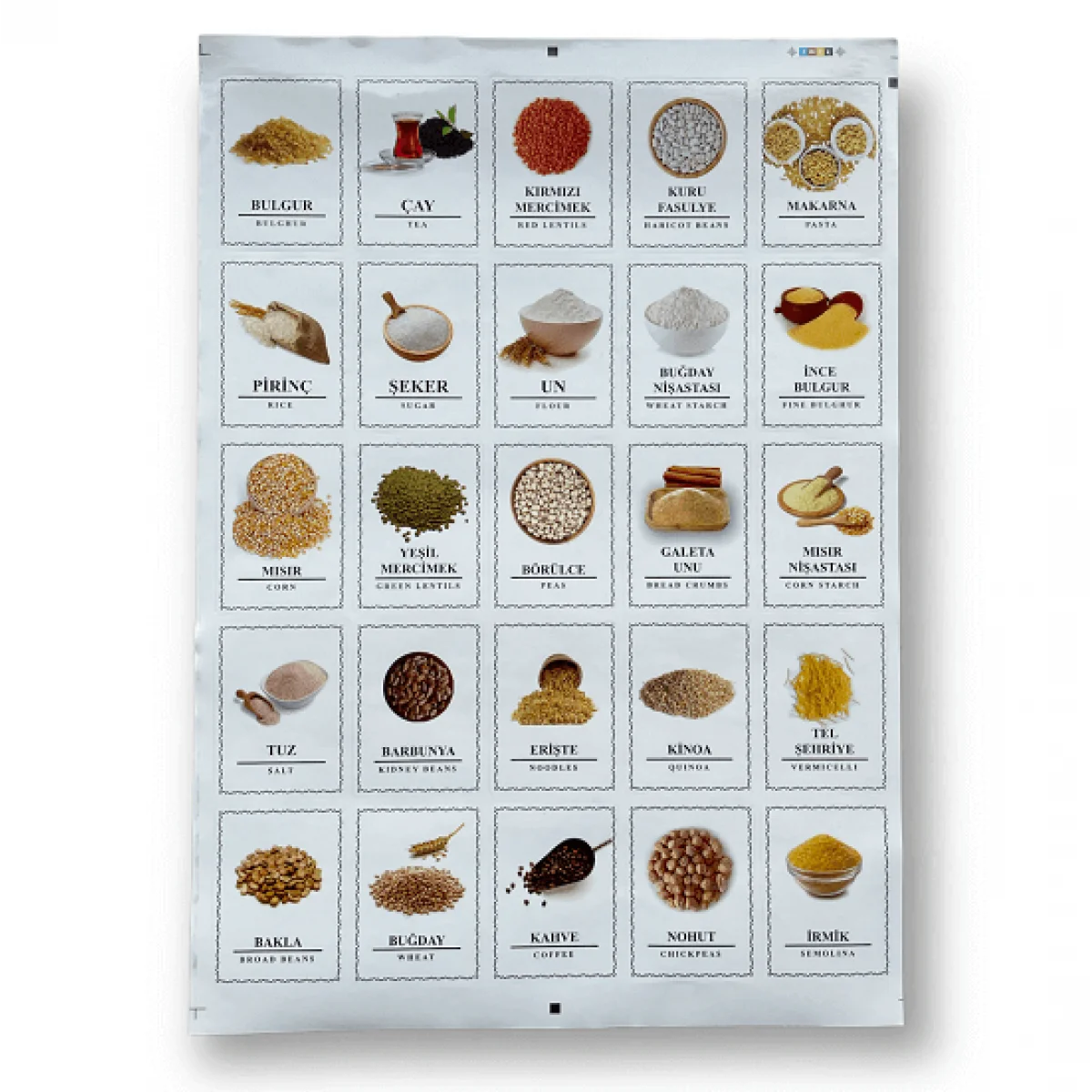 25 Adet Yapışkanlı Bakliyat ve Baharat Etiketi