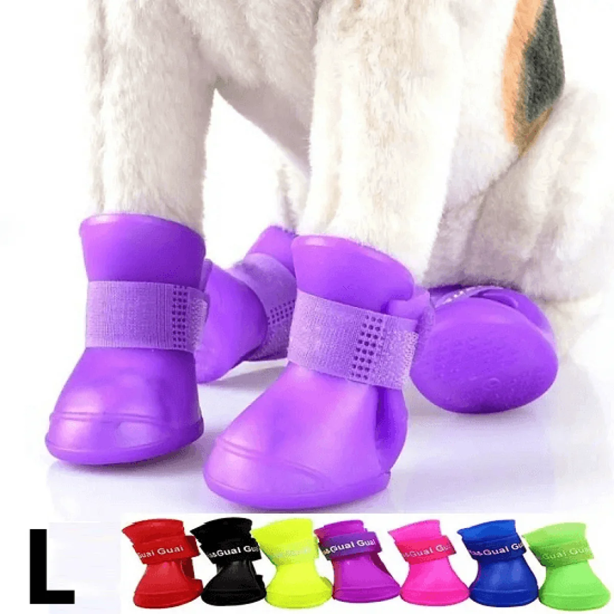 4 Lü Silikon Su Geçirmez Kedi Köpek Ayakkabısı L