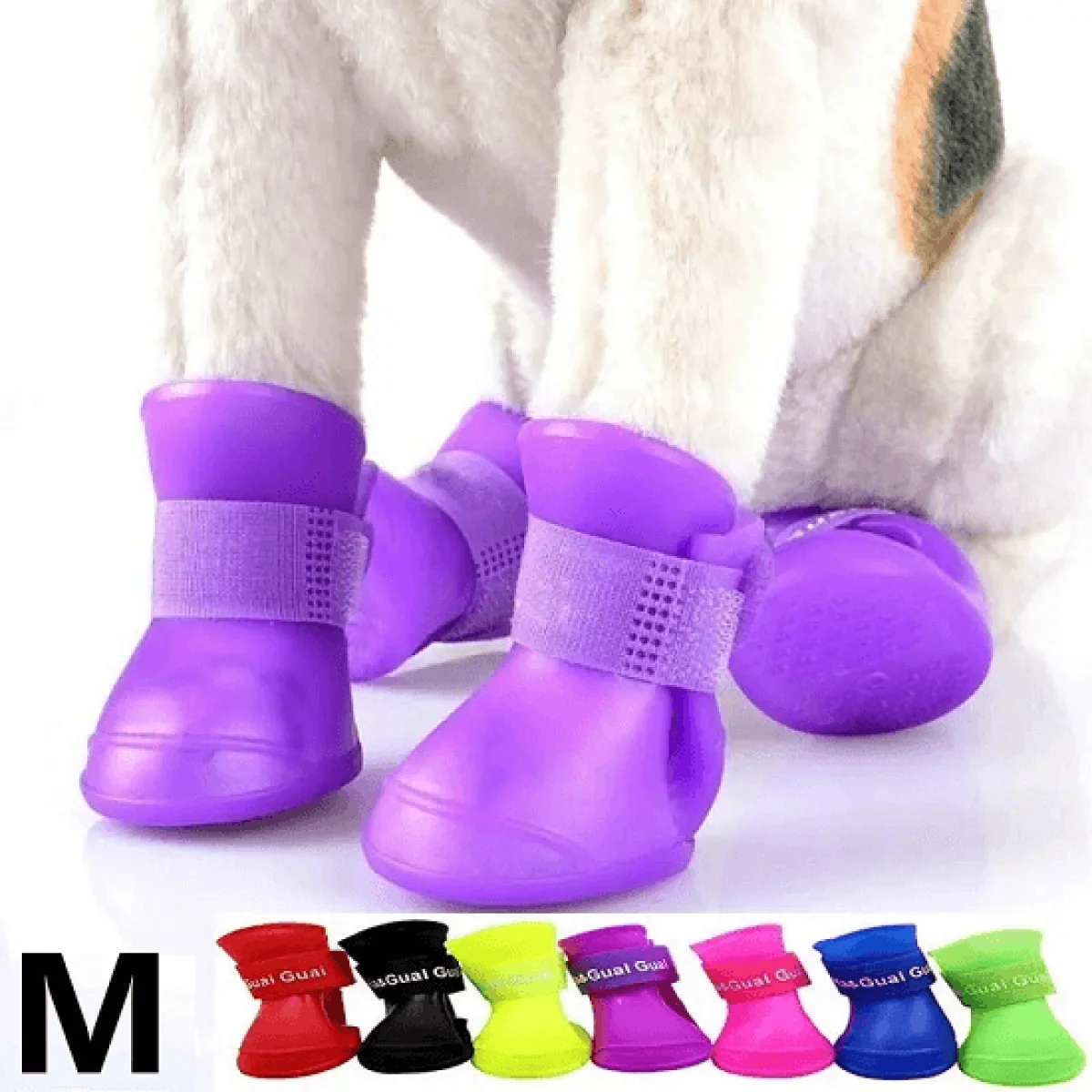 4 Lü Silikon Su Geçirmez Kedi Köpek Ayakkabısı M