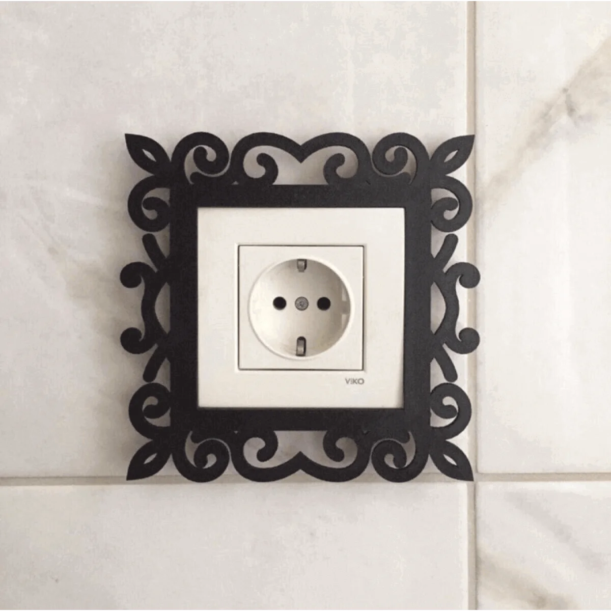 Ahşap Dekoratif Priz Kenarı Süsü Motifli