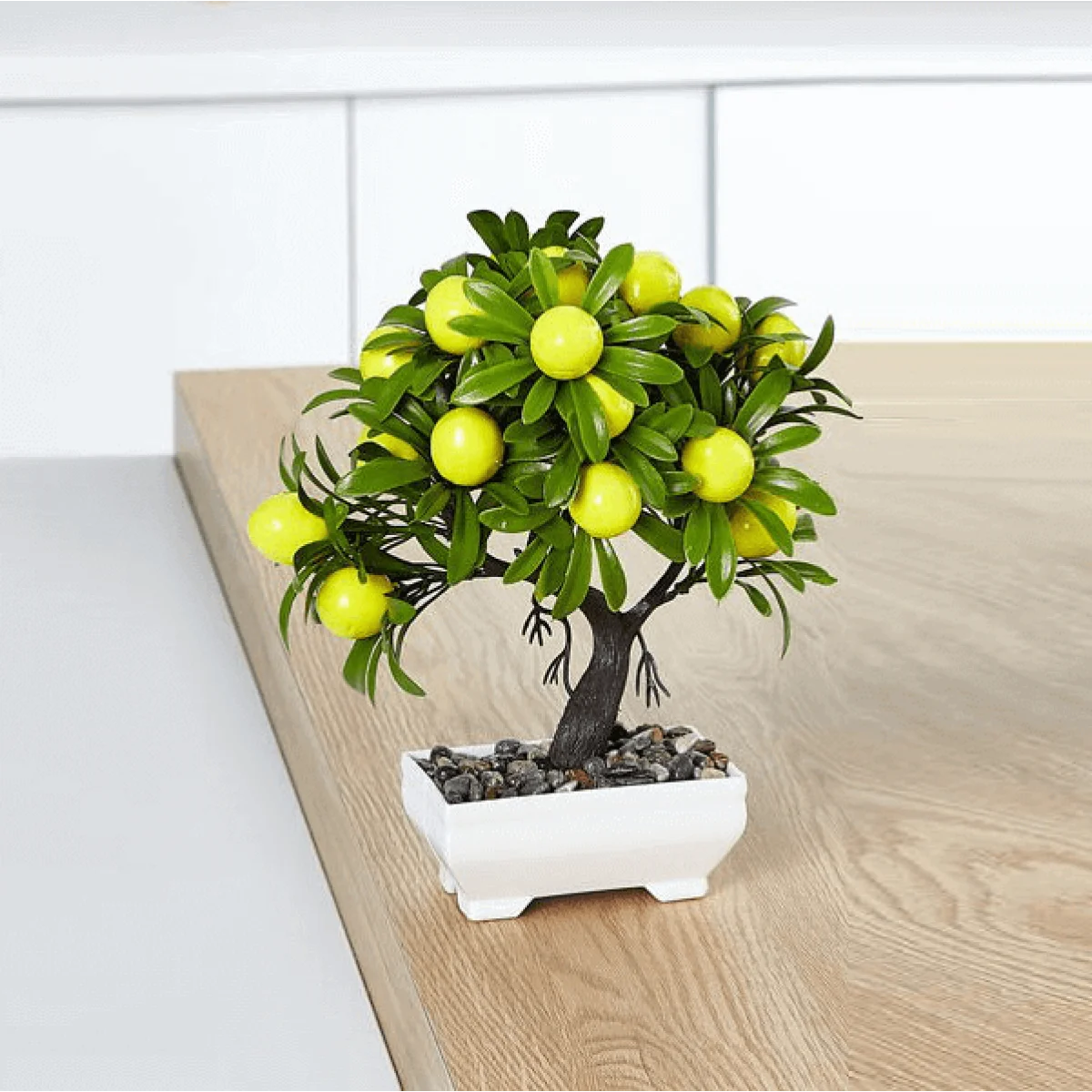 Dikdörtgen Saksıda Yapay Limon Ağacı 24 x 18 cm