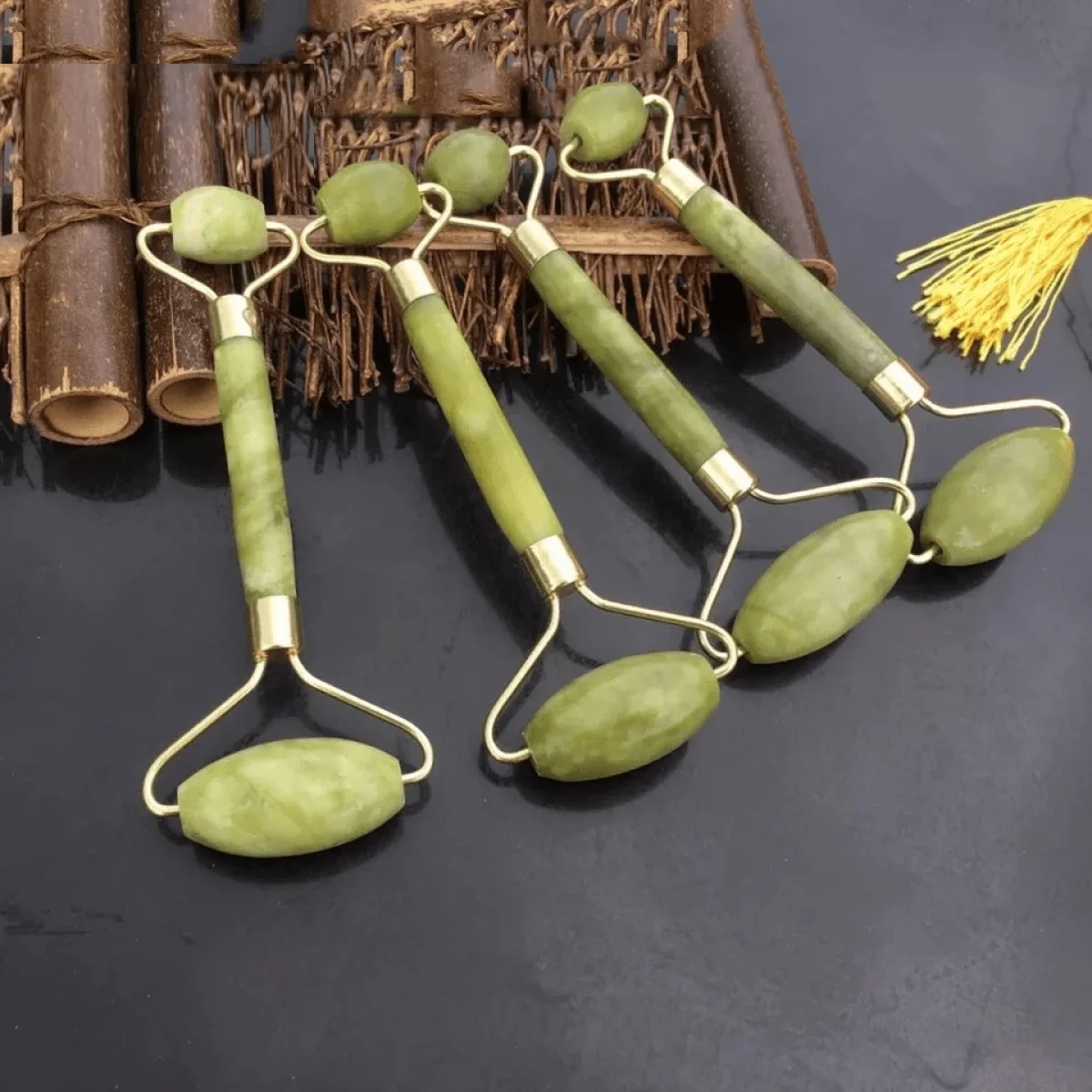 Jade Roller 2li Yeşim Taşı Doğal Yüz Masaj Aleti