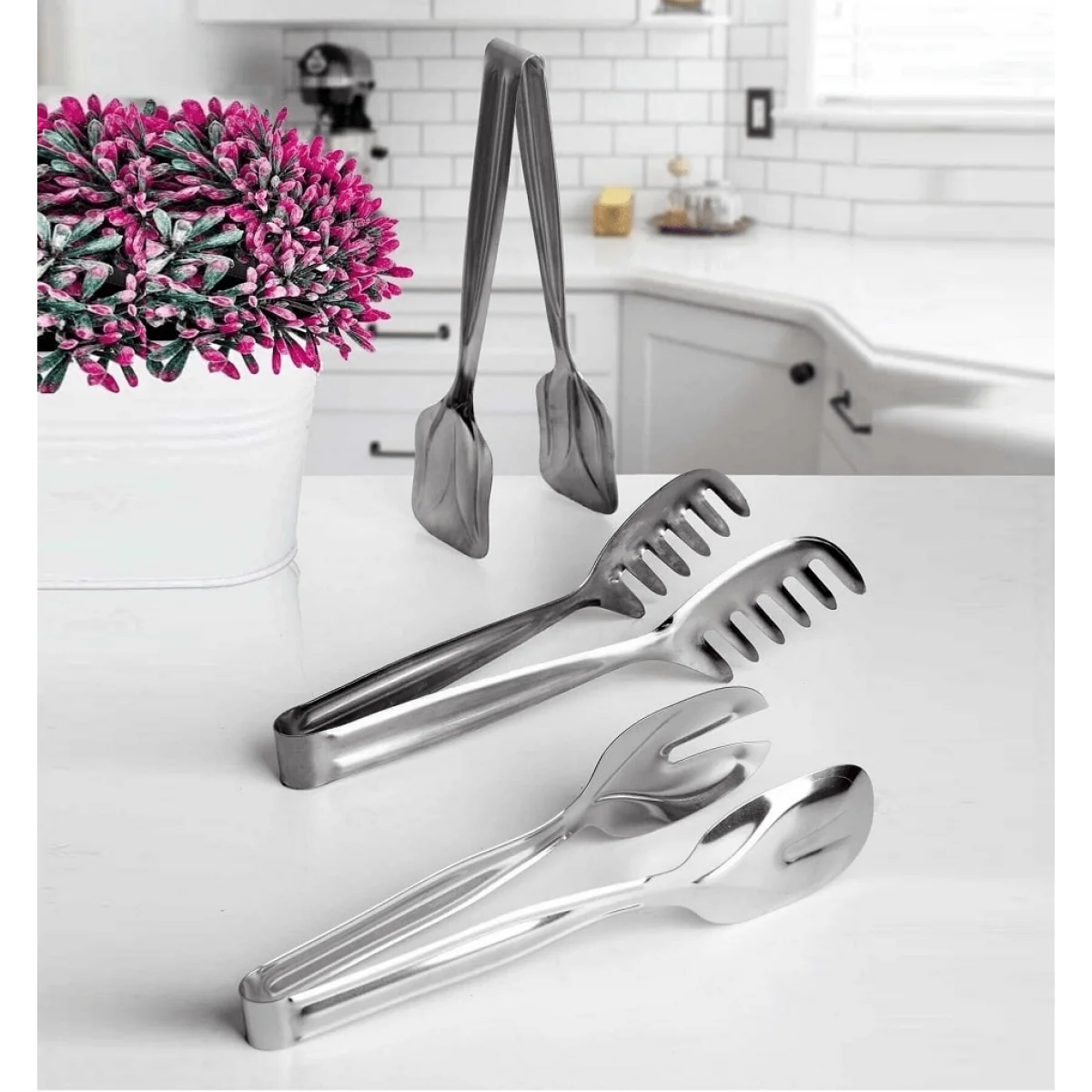 Paslanmaz Çelik 3 Lü Maşa Seti Servis Seti