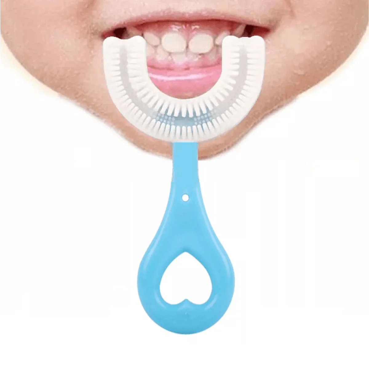 U Şeklinde Pratik Çocuk Diş Fırçası 2-6 Yaş Mavi