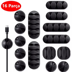 16 Parça Masa Üstü Kenarı Kablo Fiş Tutucu