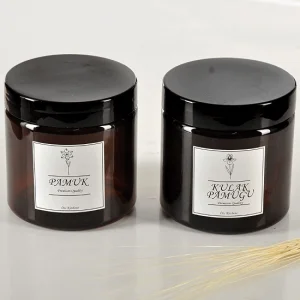 2 Li Amber Kulak Pamuğu ve Pamuk Kavanozu Mika