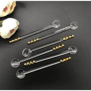 6 Lı Cam Çay Kaşığı Altın Yaldızlı