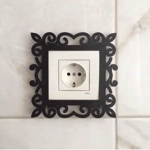 Ahşap Dekoratif Priz Kenarı Süsü Motifli