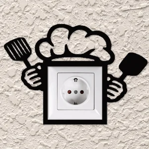 Ahşap Dekoratif Priz Kenarı Süsü Mutfağın Şefi