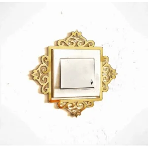 Dekoratif Pleksi Priz Kenarı Süsü Motifli Gold