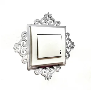 Dekoratif Pleksi Priz Kenarı Süsü Motifli Gümüş