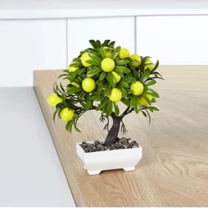 Dikdörtgen Saksıda Yapay Limon Ağacı 24 x 18 cm