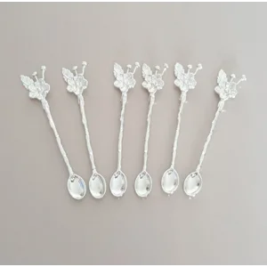 Gümüş Çiçek 6 Lı Çay Kaşığı Gümüş