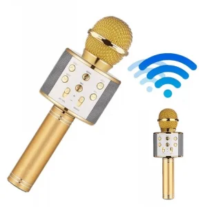 Karaoke Bluetooth Mikrofon Speaker Gold