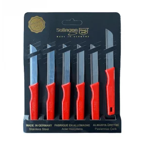 Solingen 6 Lı Tırtıklı Meyve Sebze Bıçağı Kırmızı