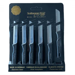 Solingen 6 Lı Tırtıklı Meyve Sebze Bıçağı Siyah