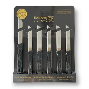 Solingen Simli Düz Meyve Bıçağı 6 Lı Siyah