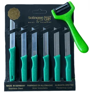 Solingen Tırtıklı Meyve Bıçağı ve Sapan Soyacak Yeşil