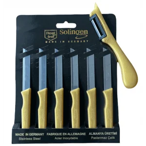 Solingen Tırtıklı Meyve Bıçağı ve Yan Soyacak Gold