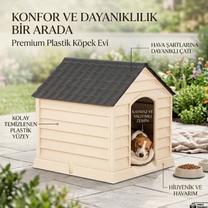 Cazibiz Büyük Boy Plastik Köpek Kulübesi 95x95x100 cm-434066