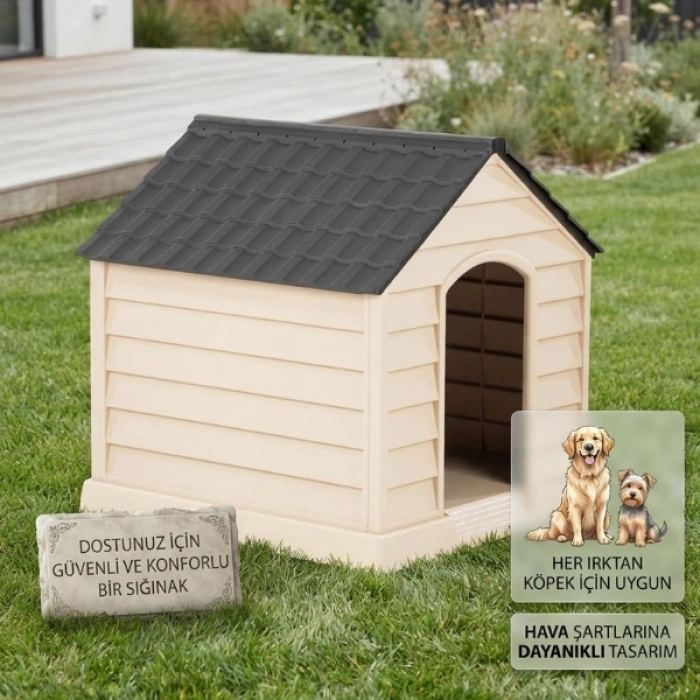 Cazibiz Büyük Boy Plastik Köpek Kulübesi 95x95x100 cm-434066