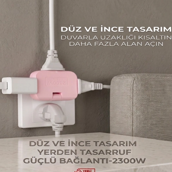 Cazibiz 3 Gözlü Katlanabilir Priz-445472