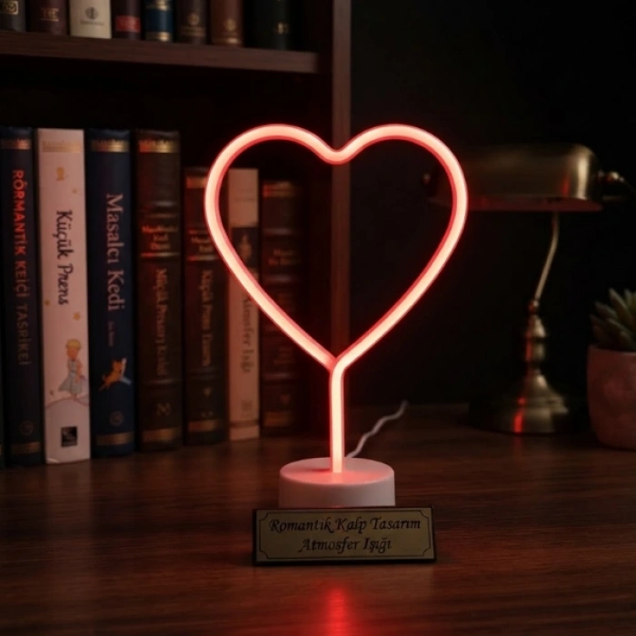 Cazibiz Neon Işıklı Ay Tasarımlı Masa Gece Lambası Pil ve USB-438806