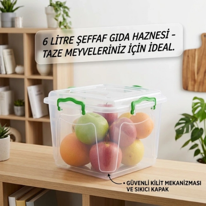 Cazibiz 6 Litre Şeffaf Saklama Kutusu-434038