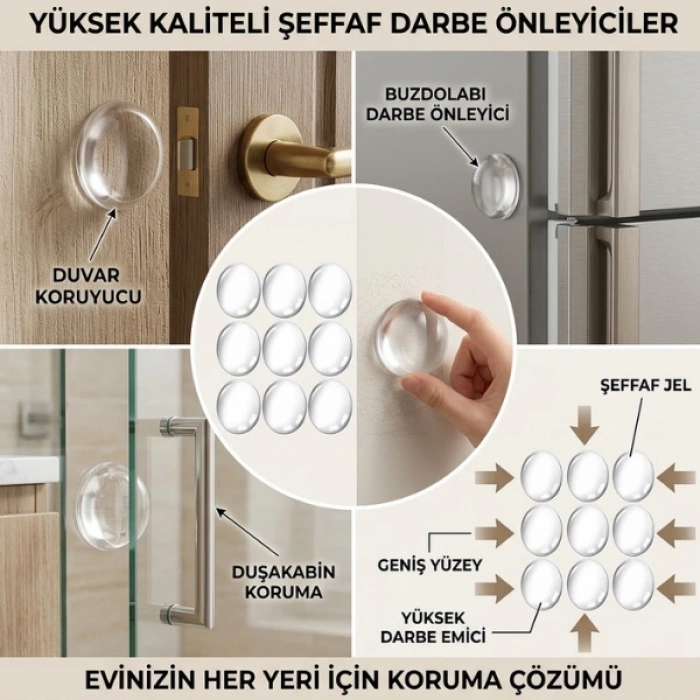 Cazibiz Şeffaf Silikon Mobilya ve Kapı Darbe Önleyici 6’lı Ped-440615