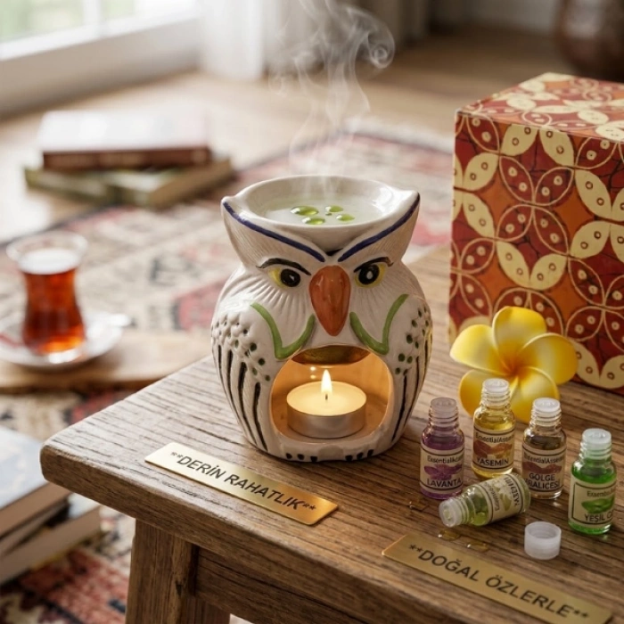 Cazibiz Seramik Figürlü Dekoratif Buhurdanlık ve Aromaterapi Seti-440982