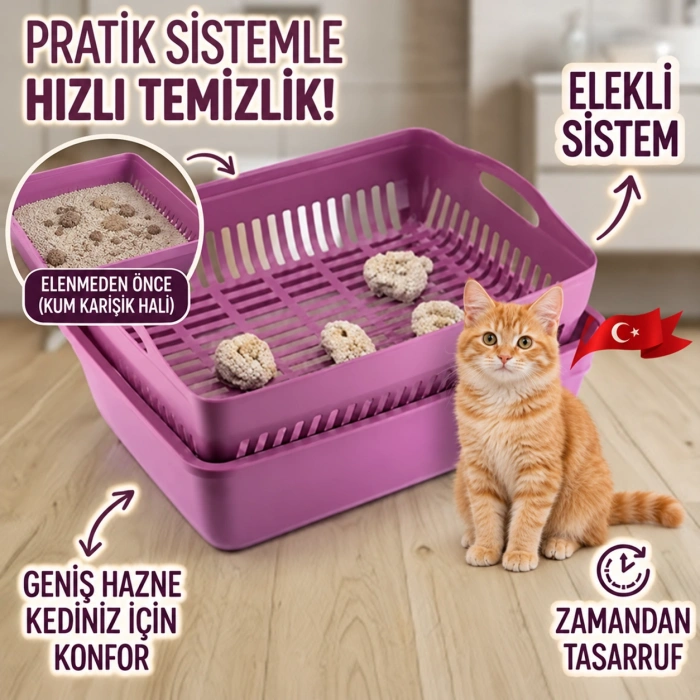 Cazibiz Süzgeçli Açık Kedi Tuvaleti-434068