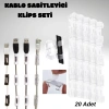 Cazibiz Kendinden Yapışkanlı Kablo Sabitleyici Klips Seti (20 Adet)-419885