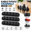 Cazibiz 3 Adet 5 Kanallı Kablo Tutucu Siyah-440501