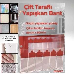 Cazibiz 18x50mm Güçlü Çift Taraflı Bant-60 Parça-434314