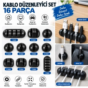 Cazibiz 16 Parça Kablo Düzenleyici Set-419279