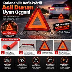 Cazibiz Katlanabilir Üçgen Acil Durum Reflektörü-448660