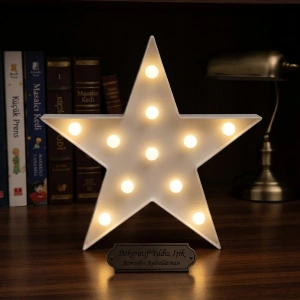 Cazibiz LED Işıklı Beyaz Yıldız Gece Lambası-425783