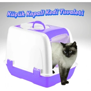 Cazibiz Küçük Kapalı Kedi Tuvaleti-Mor-983222