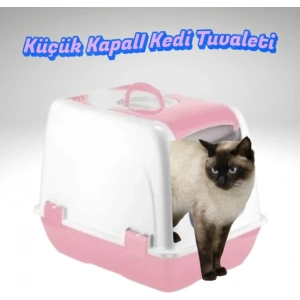 Cazibiz Küçük Kapalı Kedi Tuvaleti-Pembe-419471