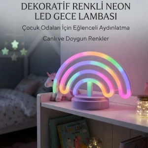 Cazibiz Neon Işıklı Gökkuşağı Masa ve Gece Lambası-433300
