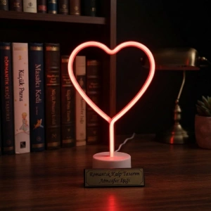 Cazibiz Neon Işıklı Ay Tasarımlı Masa Gece Lambası Pil ve USB-438806