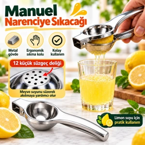 Cazibiz Paslanmaz Çelik Manuel Limon Sıkacağı-427772