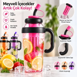 Cazibiz Süzgeçli ve Pipetli 1200 ml Su Matarası-420878