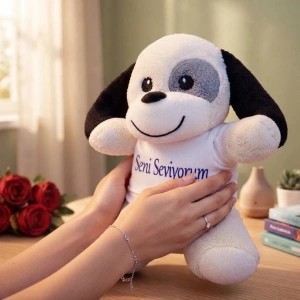 Cazibiz Seni Seviyorum Tişörtlü Peluş Köpek-436911