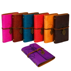 Cazibiz Yaprak Desenli Küçük Boy Deri Defter-423418