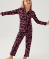 Barbie 1767-G Kız Çocuk Garson Gömlek Pijama Takımı