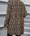Kadın Uzun Kollu önü Açık Leopar Desenli Modal Ceket